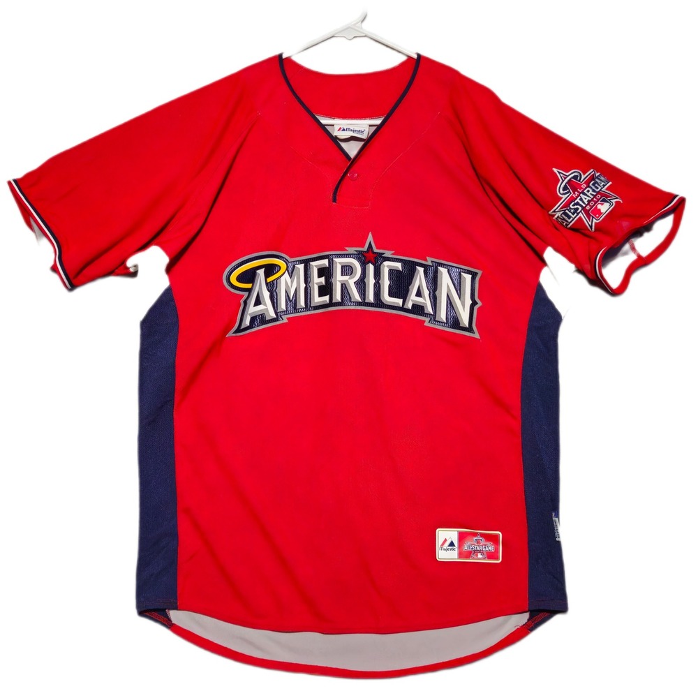Majestic 2010 MLB All Star Game Jersey Mens XL Red American League Cool Base